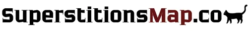 A logo with various superstitions symbols and the title 'SuperstitionsMap' at the top.