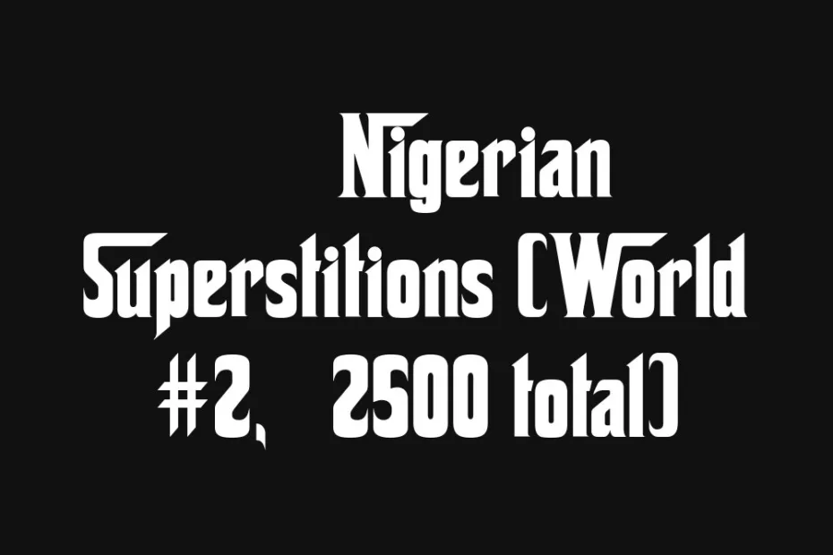 Nigerian superstition chart with numbers and symbols on a black background.