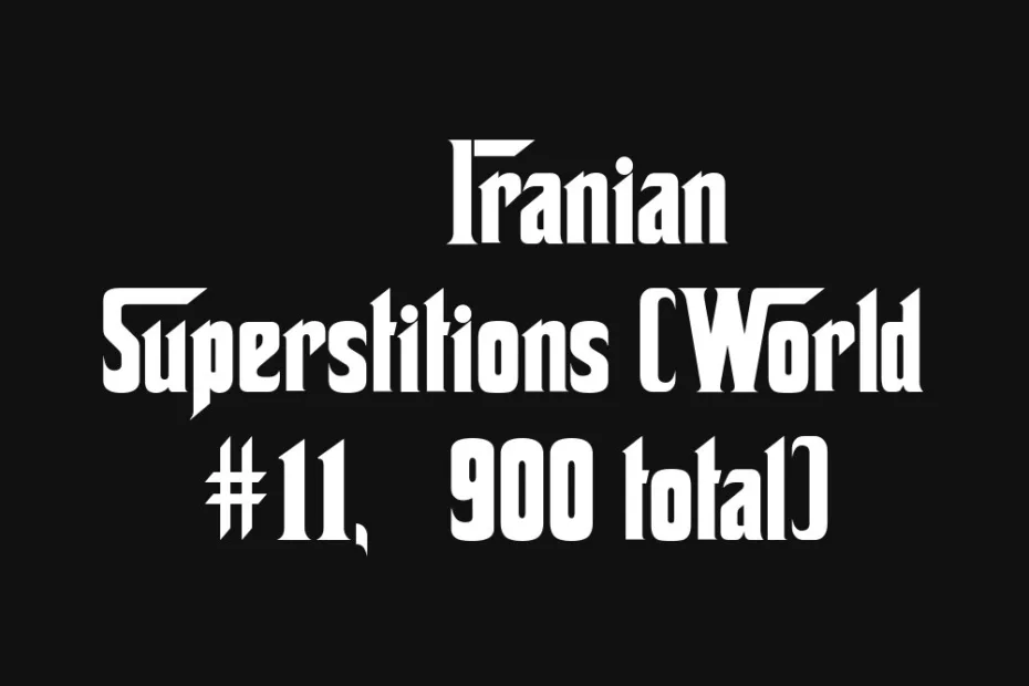 Iranian superstition sign with bold white text on black background.