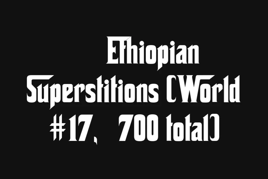 Ethiopian superstition sign with symbols and text in Amharic script.