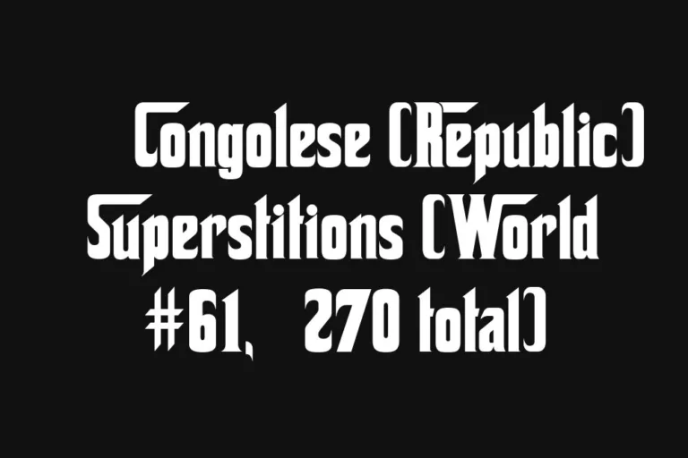 Republic of the Congo Superstitions