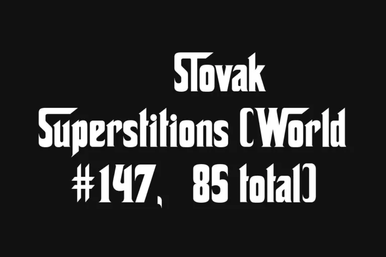 🇸🇰 Slovak Superstitions