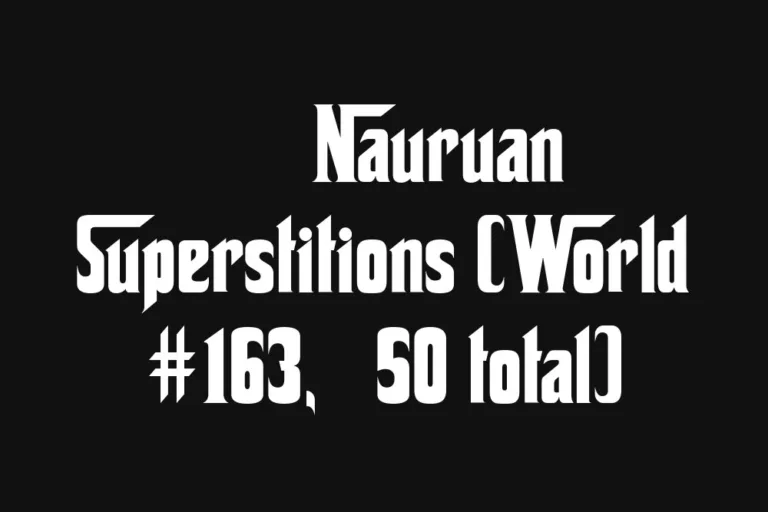 🇳🇷 Nauruan Superstitions