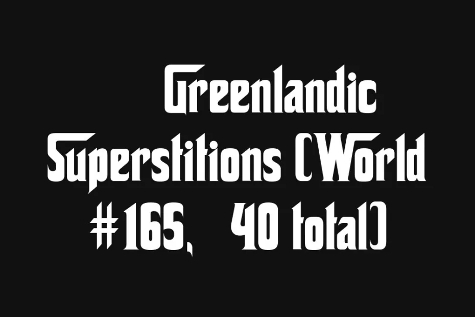 Greenlandic symbols on a black background with white text.